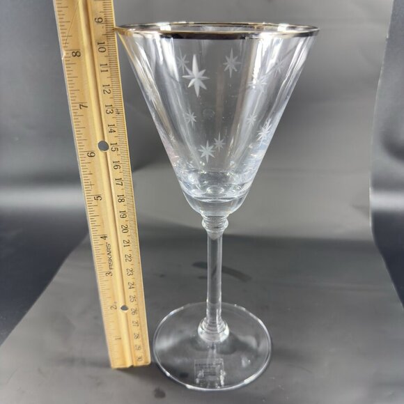 ST NICHOLAS SQUARE Tis the Season Clear Glasses Cups Set 2 Silver Band Etched - Picture 4 of 11